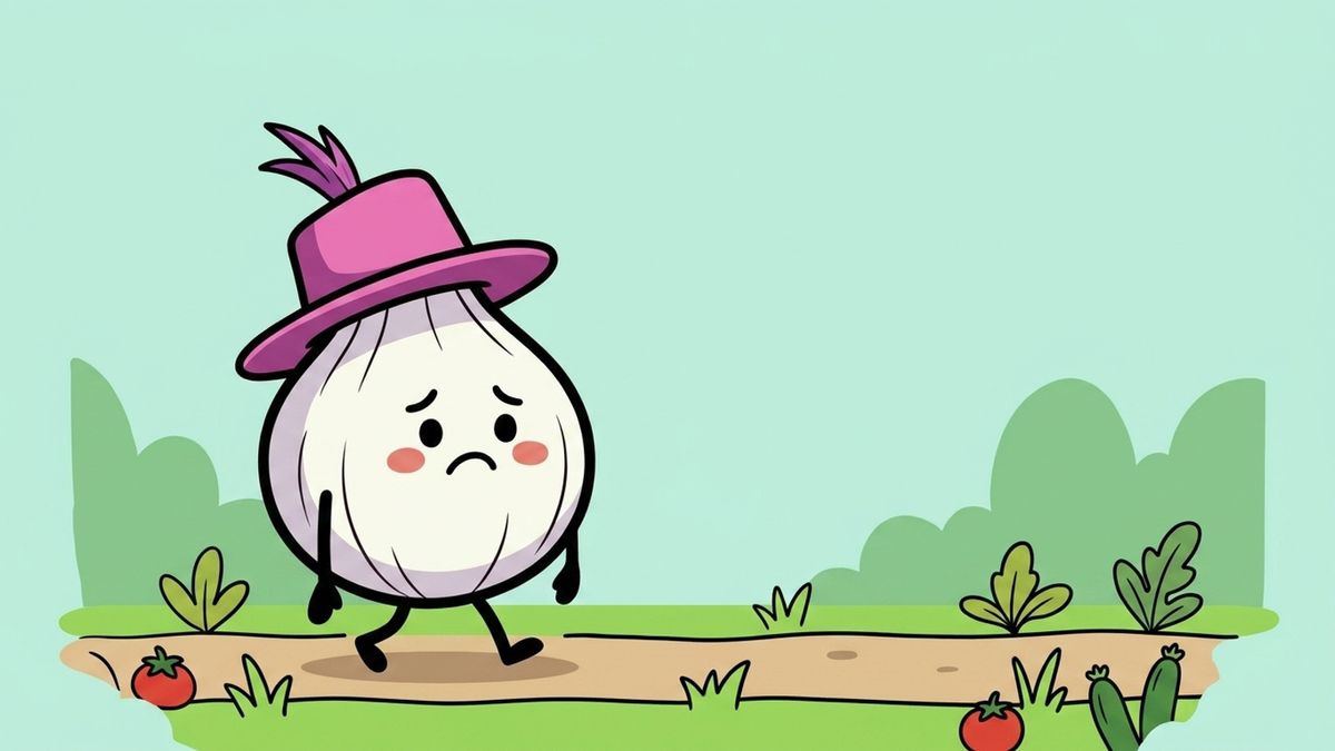Kaspar traurig im Garten, hängender Kopf
