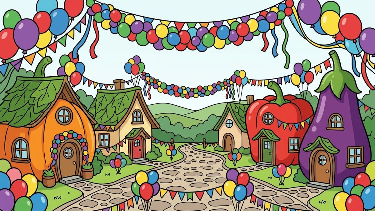 Die ganze Stadt feiert Kaspar mit Luftballons und Kuchen